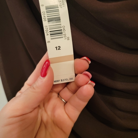 NWT Laundry by Shelli Segal brown stretch gown. 12 - Picture 5 of 16
